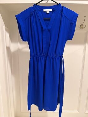 Monteau Cobalt Blue Cap-Sleeve Elastic Waist Dress